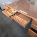 Glass Top Executive Straight Office Desk w/ Drawer Storage